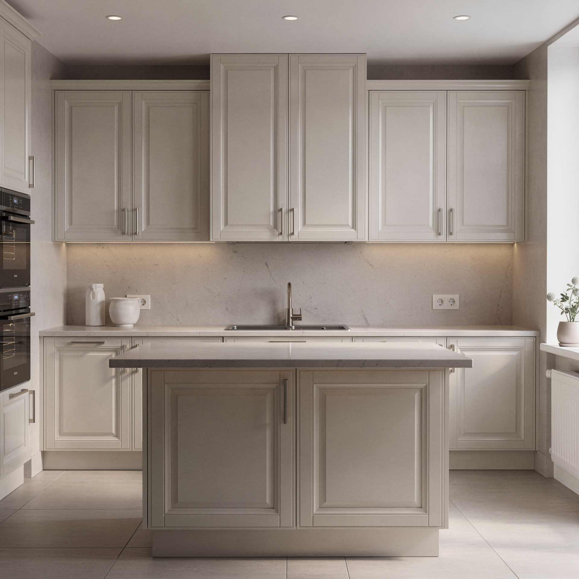 Cocina Con península, estilo Clásica contemporánea